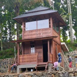 Jasa pembuatan rumah kayu bergaya modern